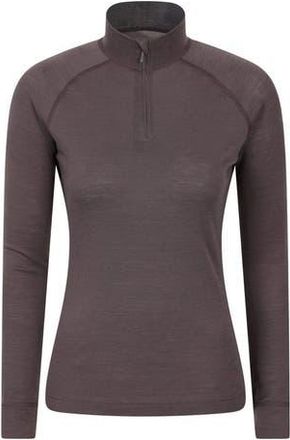Mountain Warehouse Merino Wool Zip Neck Thermal Top in Brown at Nordstrom, Size 12