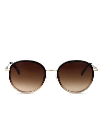Longchamp round sunglasses - women - Acetate/Metal - 52 - Gold