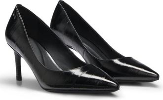 BOSS Textured-leather pumps with 7cm heel