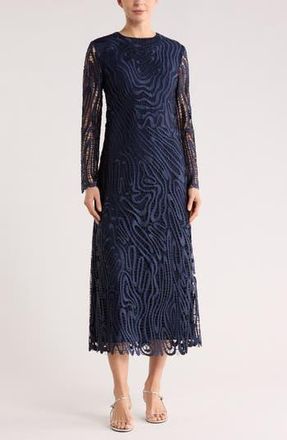 SIMKHAI Vanina Lace Long Sleeve Dress in Midnight at Nordstrom Rack, Size 10