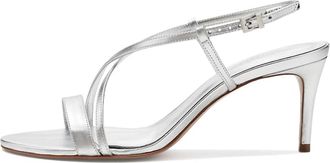 Schutz Womens Avaline Stiletto Leather Sandals In Prata