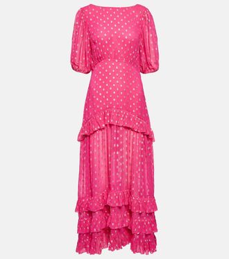 Rixo Shireen fil coupe georgette maxi dress