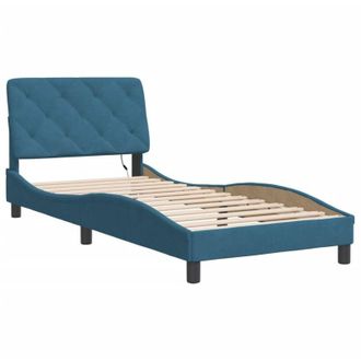 vidaXL Vidaxl - Estructura De Cama Con Luces Led Terciopelo Azul 80x200 Cm