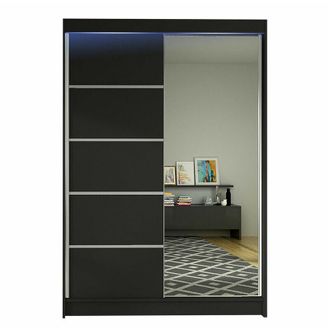 Mirjan24 Mobilier1 - Armario Closico 149, Negro, 200x120x58cm, Puertas De Armario: Correderas, N&uacute;mero De Estantes: 0, Led