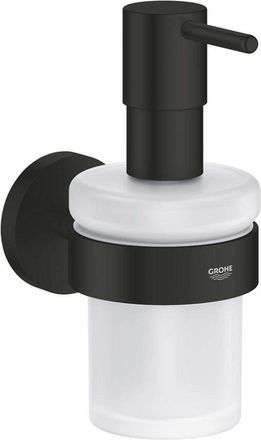 GROHE Quickfix Start - Dispensador De Jab&oacute;n Con Soporte, Cristal/negro Mate 411952430