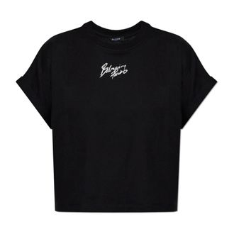 Balmain Logo-print T-shirt - female - Balmain - T-Shirts - Black - XS - Tops