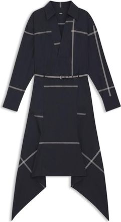 BOSS Checked shirt dress in cotton canvas