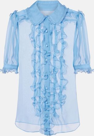 Dolce & Gabbana Ruffled semi-sheer silk blouse