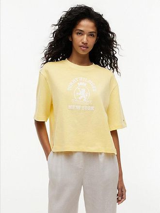 Tommy Hilfiger Camiseta amplia de punto con escudo bordado