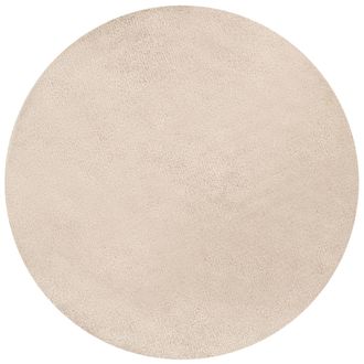 Beliani Alfombra De Pelo Largo Beige Claro 140 Cm Redonda Moderna Demre