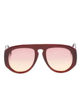 Andy Wolf gradient round-frame sunglasses - Red