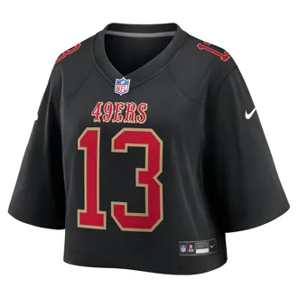 Nike Brock Purdy San Francisco 49ers Nike Womens NFL Cropped Tundra Game Jersey in Black | WCJF00A9BF-0J5