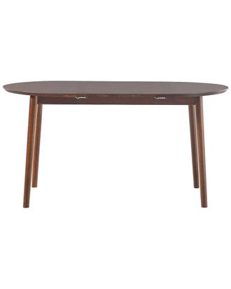 Walker Edison Mid Century Modern Solid Wood Oval Extension Dining Table