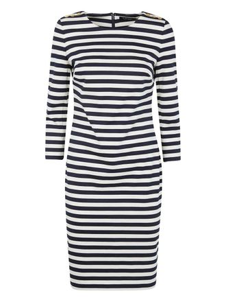 Lauren Ralph Lauren striped midi dress - women - Fabric - 6 - Blue