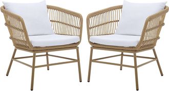 Vente-Unique Conjunto de 2 sillones de jard&iacute;n de resina trenzada - Natural claro - LOUSINI de MYLIA