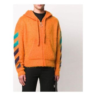 Off-white Mens Off-White 3d Logo Hooded Knit Orange OMHA073R20B020231988