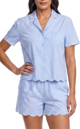 Splendid Scallop Cotton Poplin Pajamas in Hydrangea at Nordstrom, Size X-Large