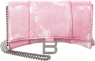 Balenciaga Hourglass Leather Wallet On Chain
