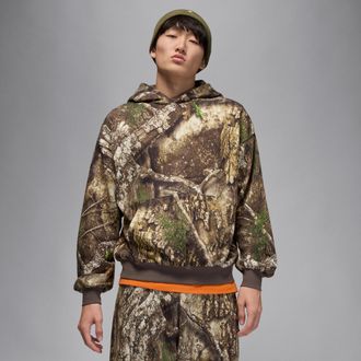 Nike Jordan Mens Jordan Brooklyn Fleece Realtree Pullover Hoodie in Green | HV1860-222