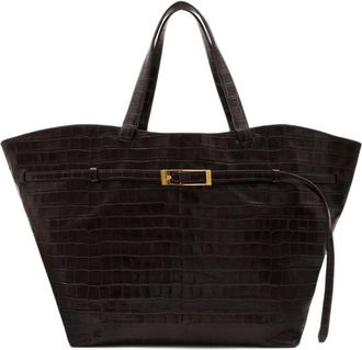 Anine Bing Elly Tote Embossed- Dark Brown