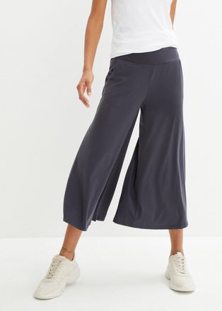 Bonprix Culotte BONPRIX, Damen, Gr. 52/54 (XXL), N-Gr, blau (nachtblau), Obermaterial: 64% Polyester, 32% Viskose, 4% Elasthan, loose fit, Hosen Culotte, mit 