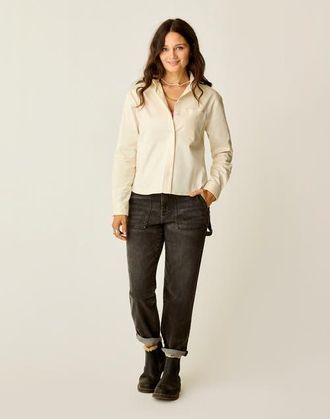 Carve Designs Claire Twill Shirt in Birch at Nordstrom, Size Xx-Small