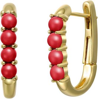 Genevive 14K Plated Coral Earrings
