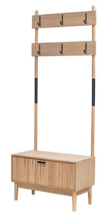 Nordlys Entryway Coat Rack Wood & Metal Coat Rack in Brown