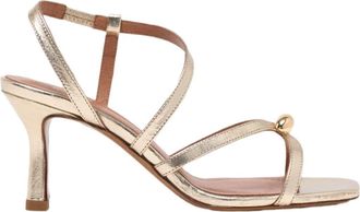 Maje Metallic multi-strap sandals in Light Gold at Nordstrom, Size 41