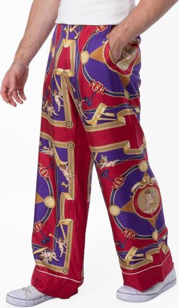 Bally Graphic-Print Wide Leg Trousers, Size Large