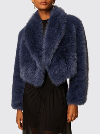 Twinset Fur Coat Woman color Blue