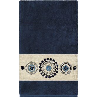 Linum Home Textiles Turkish Cotton Geometric Design Bath Towel - Midnight Blue at Nordstrom Rack
