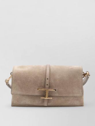 Tod's t flap shoulder bag top handle leather