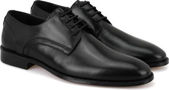 Desa Mens Leather Slip-Ons - Synthetic Sole, Flat Heel, Breathable | Black - 45