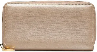 Gucci Gold Beige Leather Long Wallet (Bi-Fold) (Pre-Owned)