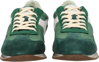 Diadora Equipe Vela Sw Green Suede Low-Top Sneakers