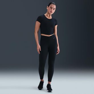 Nike Womens One High-Waisted 7/8 Leggings in Black | HV2292-010