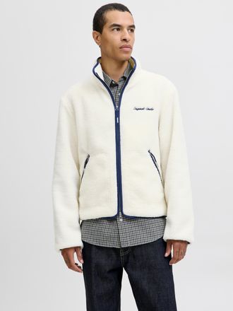 Jack & Jones Kurzjacke JACK & JONES JORNORREBRO TEDDY JACKET SN, Herren, Gr. XXL, ocean cavern, Web, Obermaterial: 100% Polyester, unifarben, regular fit, Jacken K