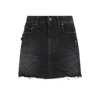 Balenciaga Frayed Denim Skirt