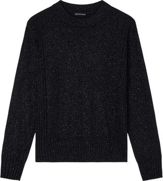 A|X Armani Exchange Regular fit trui met ronde hals - Dames - Ronde hals truien - Zwart - S - Wol - Truien & Vesten
