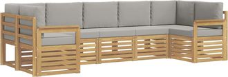 vidaXL Conjunto De Sof&aacute;s De Exterior 6 Uds. Blanco Y Gris Claro Vidaxl