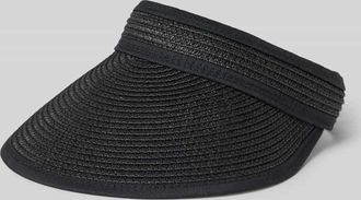 Pieces Visor Cap in Strohoptik Modell LINEA in BLACK, Gr&ouml;&szlig;e 1