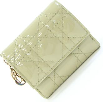 Dior Green Patent Leather Wallet (Tri-Fold) (Pre-Owned)