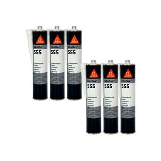 Sika Sika - Juego De 6 Adhesivos De Acristalamiento Flex 555 - Negro - 300ml