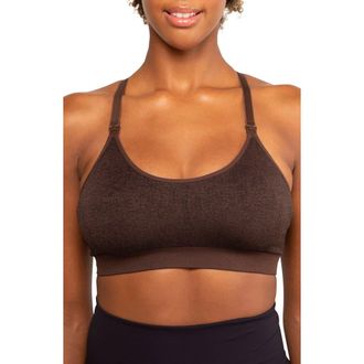Modern Eternity Seamless Nursing Sports Bra in Chocolate Jacquard at Nordstrom, Size Medium