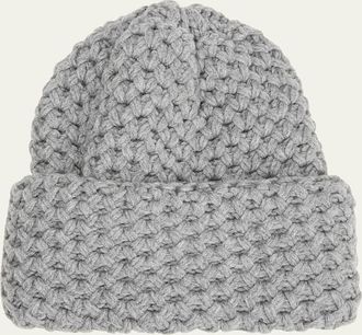 inverni Cashmere Honeycomb Knit Beanie