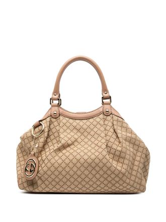 Gucci 2000-2015 Medium Diamante Canvas Sukey tote bag - Brown