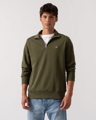GANT Mens Regular Fit Sweatshirt in Dark Green Cotton - Size X-Large