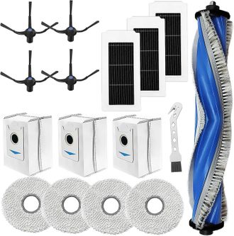 OEM Accesorios Aplicables Para La Pieza De Repuesto Del Robot Aspirador Ecovacs Deebot X5 Omni / X5 Pro: Cepillos Giratorios + 4 Pa&ntilde;os + 3 Bolsas Para Pol