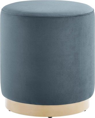 ModWay Tilden 16in Round Performance Velvet Upholstered Ottoman